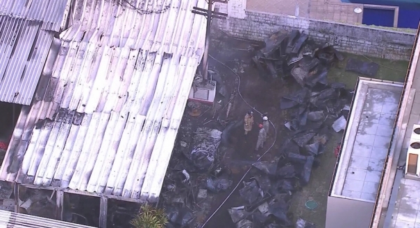 IncÃªndio no Ninho do Urubu, centro de treinamento do Flamengo, em Vargem Grande 